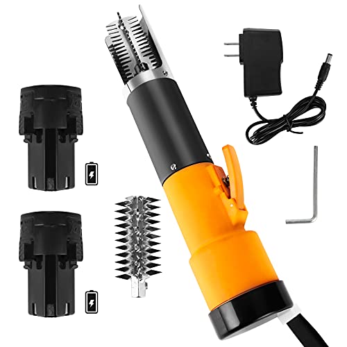 Anbull Fish Scaler Electric Fish Scaler Remover12V Two Battery and Cutter Head Cordless Waterproof Fish Descaler Tool Electric fish skinner for Fish Market and Kitchen