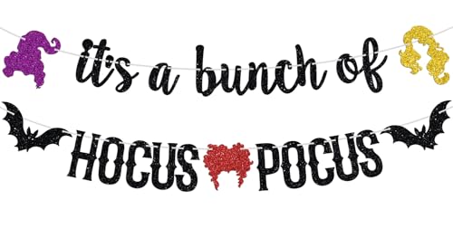 Its a Bunch of Hocus Pocus Banner I Small Children Halloween Witches Holiday Haunted House Party Decorations Supplies