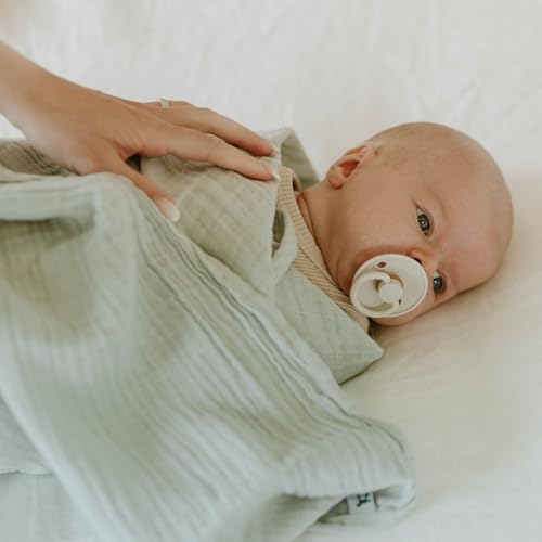 Image of Little Unicorn Muslin Swaddle Blanket for Newborns & Infants | Soft & Breathable Fabric | Baby Blanket for Swaddling, Nursing, Shower Gifts (White Sage)