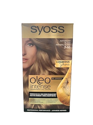 Syoss Oleo Intense Hair Color Dye 100% Pure Oils 0% Amonia 7-10 Natural Blond