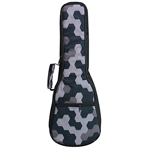HOT SEAL 10MM Sponge Padding Waterproof Durable Colorful Conventional Ukulele Case Bag with Storage (21 Inch, Black Honeycomb) Cover