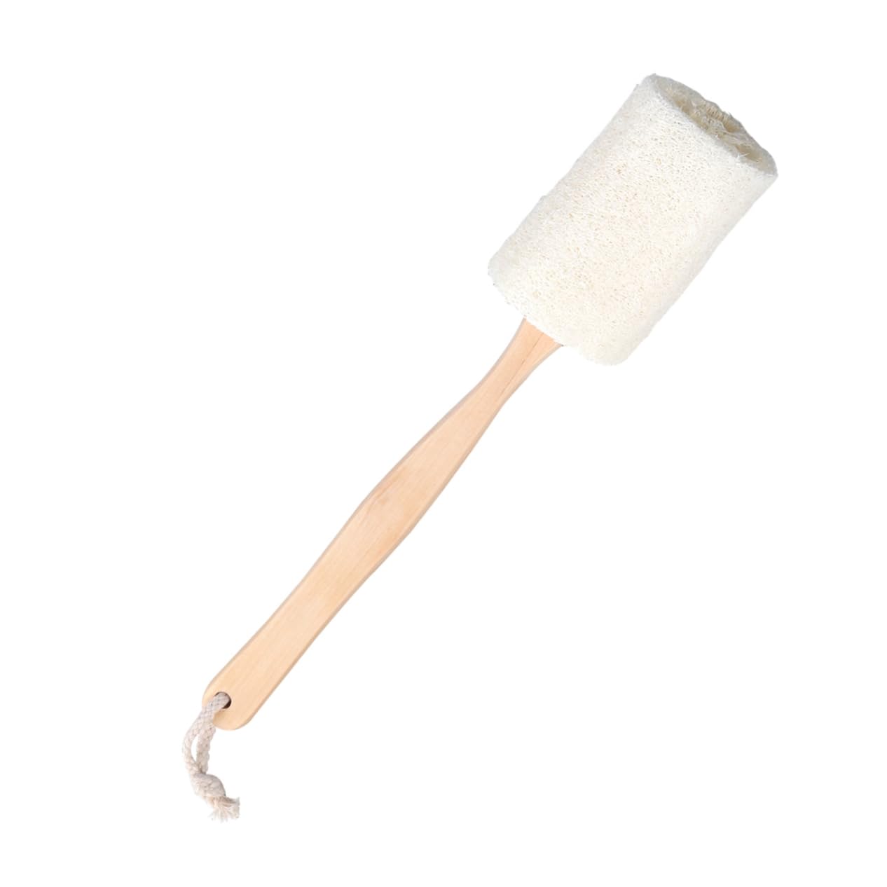POPETPOP 6pezzi Spazzola Esfoliante Con Manico Legno Spugna Naturale Per Bagno Scrub Per Schiena e Corpo Adatta Per Secca e Grassa Facile Da Appendere e Asciugare