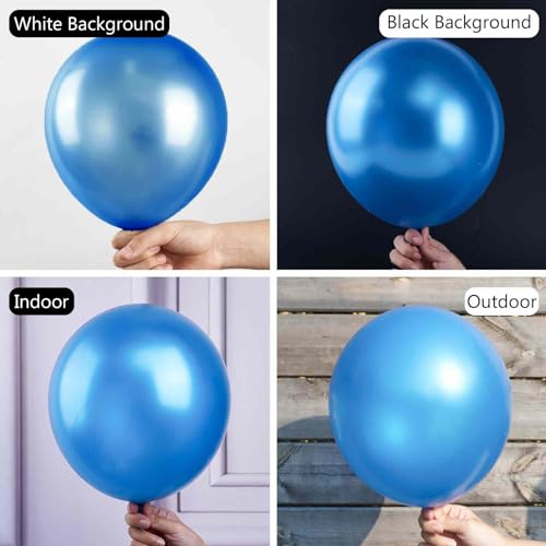 Image of PartyWoo 50 PCS 12 Inch Pearl Azure Blue Balloons, Blue Balloons for Birthday, Baby Shower, Wedding Decorations