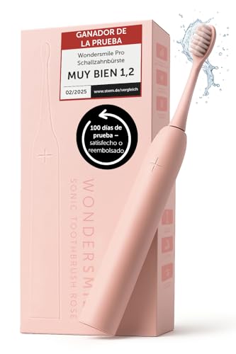Wondersmile Cepillo de dientes sónico PRO - Ganador de la prueba 2023-100 días de prueba sin riesgo - Cepillo de dientes eléctrico con 4 programas (Atomic Rose)