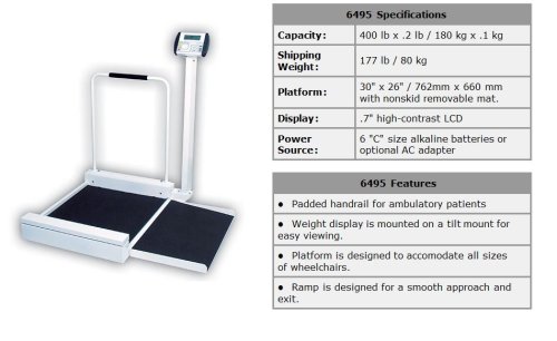 Detecto Digital Wheelchair Scale 400lbs Model 6495 Made in the USA