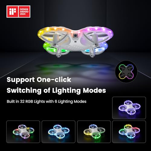 Ameta MORPHO Rc Drones For Kids Beginners With 1080P Hd Fpv Camera, Cool Toys For Boys Girls, Rc Quadcopter With Cool Led Light, Propeller Full Protect And Long Flight Time thumb #2