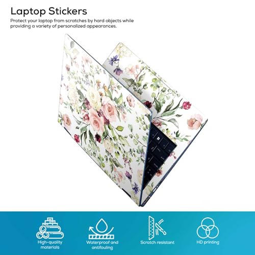 Image of Galaxsia Floral D2 Full Body Vinyl Laptop Skin /Sticker /Cover Upto 15.6 Inches Laptops Laminated-Removable-HD Quality Compatible for Hp-Dell-Sony-Lenovo-Asus etc.(15x10 Inches)