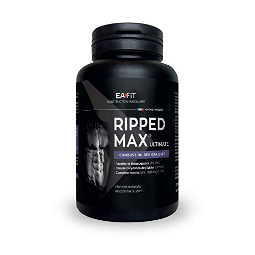 EAFIT Ripped Max Ultimate - Brûleur de Graisses 120 Comprimés - Prog. 1 mois - Oxydation des Graisses - Aide à brûler les Graisses - Améliore le Métabolisme - Marque Française - Certifié Anti-dopage Cover