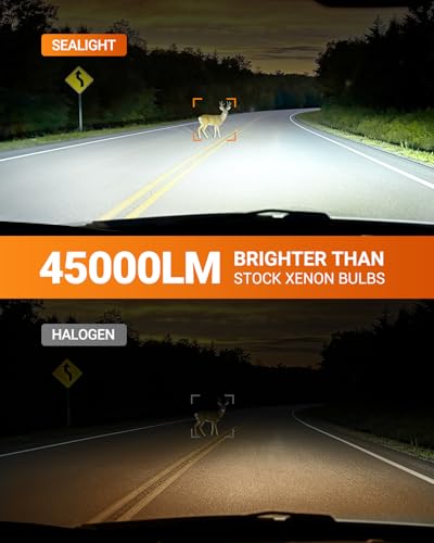 Image of SEALIGHT D4S Bulbs 6500K Cool White Brighter 1:1 Mini Size Plug and Play HID Fog Lights Replacement, IP68 Waterproof 0.01s Instant Start Pack of 2