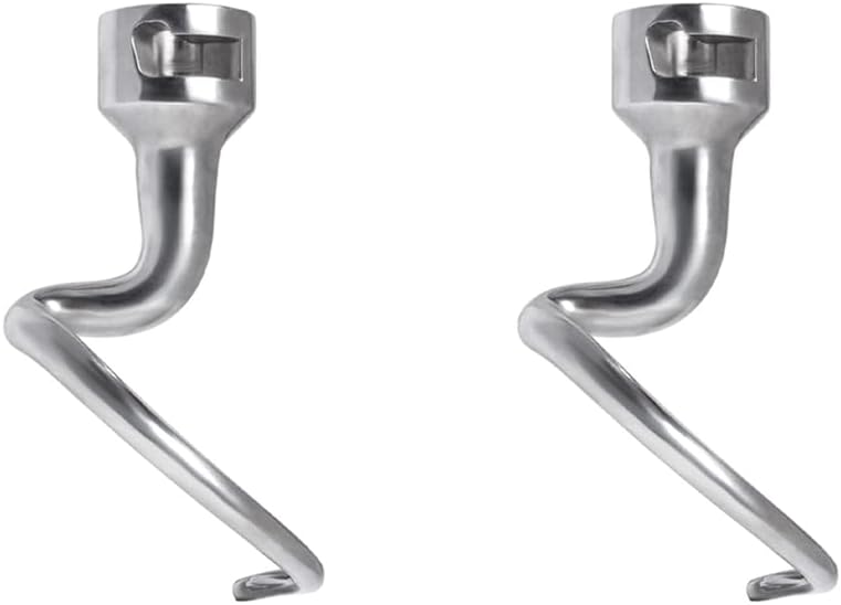 B59B-2X Spiral Dough Hook Compatible with Kitchenaid 4.5-5 Quart Tilt-Head Stand Mixer, Dough Hook Replacement Compatible with Kitchenaid Attachment
