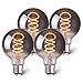 50 800 günstig Kaufen-Wesome Lighting LED Edison Vintage Glühbirne E27, 1800K 4W 250LM Retro Leuchtmittel, Dimmbar Filament Birne Ideal für Dekorative Nostalgie Industrial Design, G80 Rauchglas 4 Stück