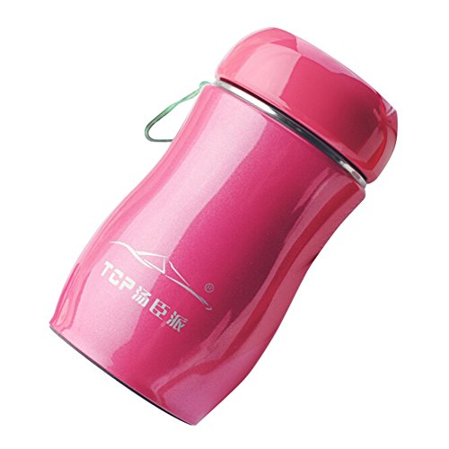 Bobolover Botella TéRmica Taza 230Ml Termo Mini Lindo Caramelos De Colores De Café Acero Inoxidable Termo Viaje Taza Termo Antigoteo De Agua De Viaje para Oficina, Colegio, Deporte (Rosa Brillante)