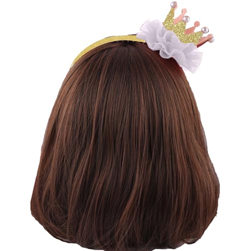 Image of Babymoon Princess Girl's Pearl Crown Headband | Hair Accessories | Gold