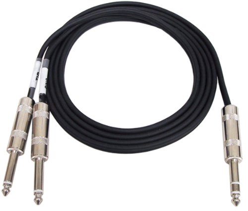 GLS Audio 6ft Y-Cable Cable Cords - Full Metal 1/4" TRS Stereo to