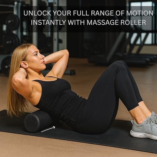 Image of PulGos High-Density Acupressure Foam Roller with Bag for Deep Tissue Massage, Muscle recovery, yoga & home workouts Relieves back, leg pain, stretching, trigger point therapy, fitness training & rehab Use