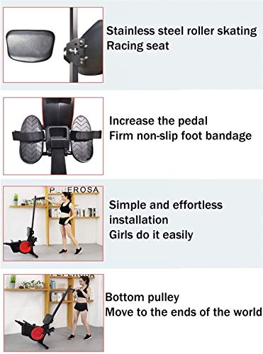 Image of Rowing Machines Rowing Machine Foldable Hydraulic Rower Trainer Workout Machine HD LCD Electronic Screens Suitable for Home Fitness