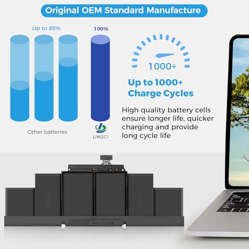 Image of A1398 Battery,A1417 Replacement Battery for MacBook Pro 15 inch Retina Model A1398(Mid 2012 Early 2013 Only) (Upgraded High Performance 10.95V 95Wh 8460mAh)