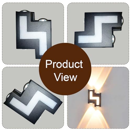 Image of GIGAWATTS 7W Z-Shaped Wall Light 3 Way BIS Approved IP65 Waterproof LED Exterior Indoor Mount Fixture Up Down Sconce Lamp for Home Patio Garden Balcony Decor (1Pc, Warm White)