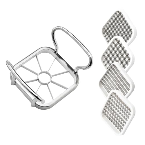 HYW Fruit Cutter, French Fry Cutter, Potato Cutter for French Fries Potato Onion Cutter Food Chopper (5 Blades)