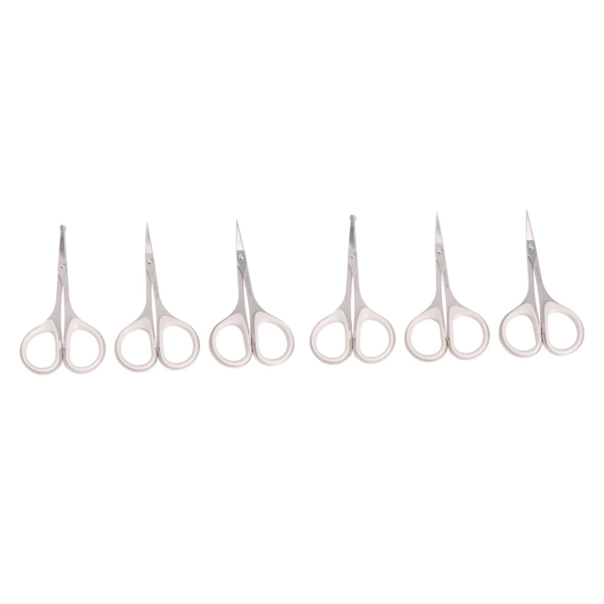 FRCOLOR 2 Juegos Tijera Para Cejas Cortapelos Nariz Nose Hair Trimmer Aparador Nariz Tijeras Vibrissa Tijeras Para El Vello Facial Uña Recortador De Pelo De La Nariz Silver 3 Piezas * 2