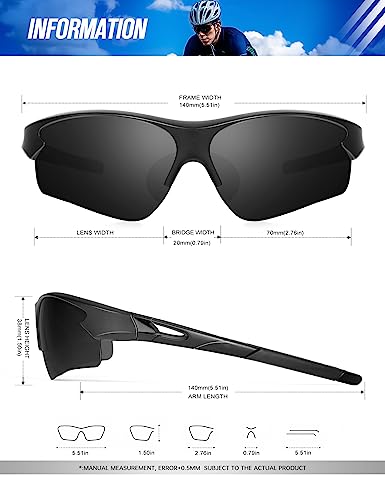 Image of KALIYADI Sports Sunglasses for Men, Polarized Sun Glasses for Men Women Youth Baseball Softball with UV Protection