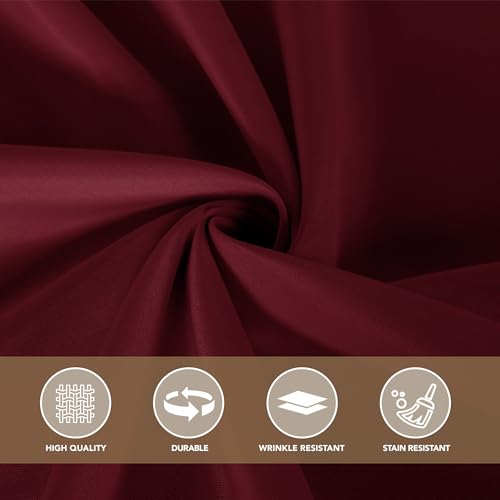 Image of sancua Tablecloths for 8 Foot Rectangle Tables, 8 Pack - Washable Polyester Fabric Table Cloth for Chirstmas Party, Birthday, Banquet Reception, 60x120 Inch Burgundy