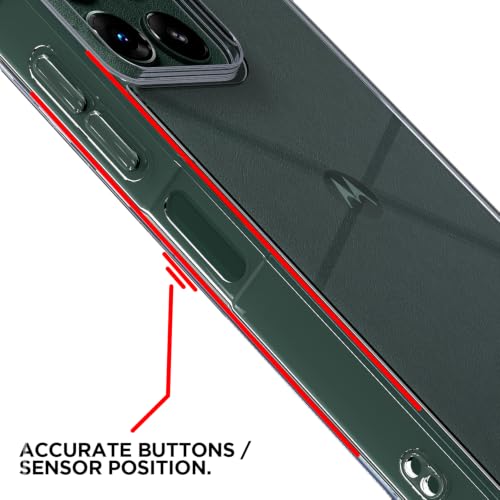 Image of Outlouders Back Cover for Motorola Moto G67 Power 5G / G57 Power 5G / G Max 5G Clear Transparent PC + TPU Bumper Case with Raised Edges for Shockproof Protection (Transparent)