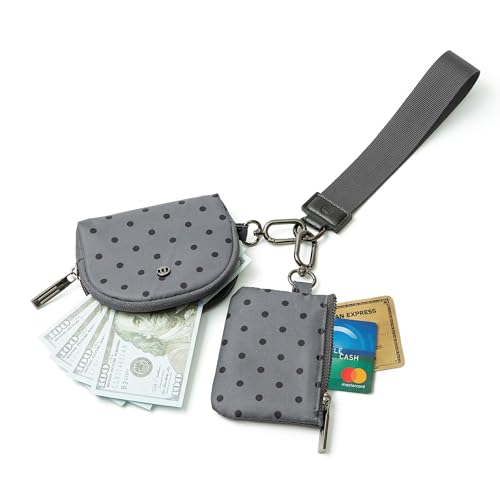 Image of Mum's Memory Mini Zip Around Wristlet Wallets for Women -KeyChain Wallet with Detachable Dual Pouch Wristlet -Key Chain Coin Purse Small Wallets