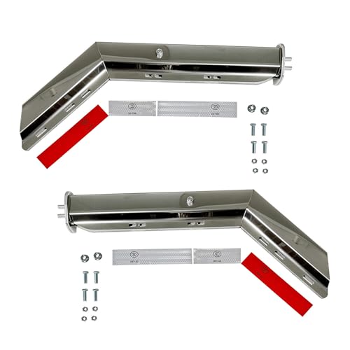 Image of Pair 30.25'' Heavy Duty Stainless Steel 2.5 inch Bolt Spring Loaded Mud Flap Hanger Angled RH & LH for Semi Truck