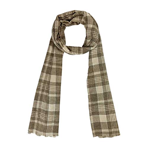 Écharpe pashmina du Népal femme : grand foulard à carreaux multicolore