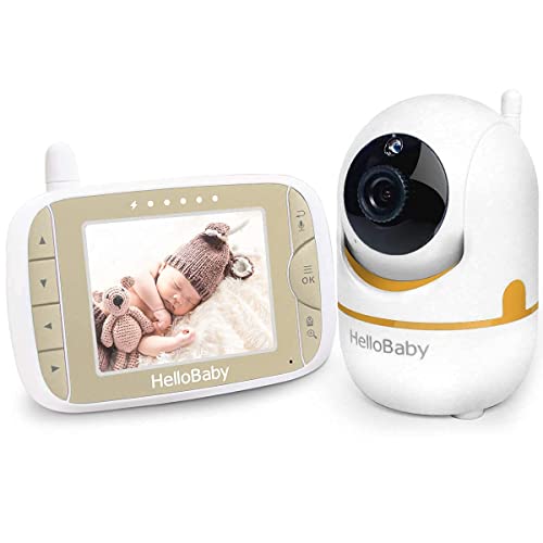 Image of Baby Monitor with Remote Pan-Tilt-Zoom Camera and 3.2'' LCD Screen, Infrared Night Vision, Temperature Display, Lullaby, Two Way Audio, with Wall Mount Kit