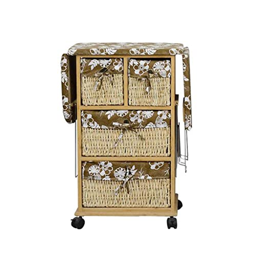 Cvohnb Massivholz Bügelbrett Schrank mit Ablagekorb Bügelbretter...