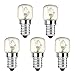 Klarlight 5 Pièces E14 Lumière Du Four 25W Ampoule Halogène, Petit culot à vis Edison, Blanc Chaud 2400K-2600K, Résistant Jusqu'à 300℃, Pour Lampe de sel/Lampe micro-ondes/Réfrigérateur, Non Dimmable