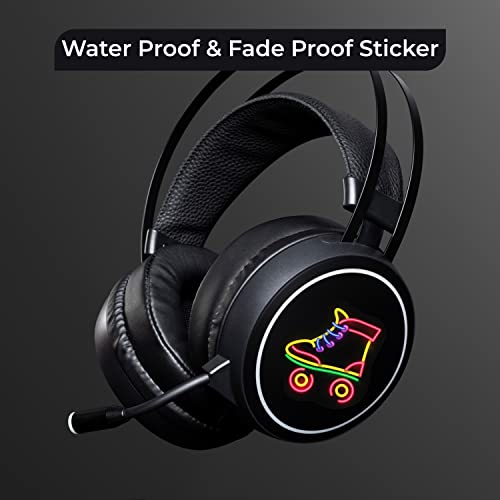 Image of FlyBuyHub Neon Vinyl Journal Stickers for Phone Case, Laptop, Notebook, Dairy, Water Bottle, School Bag - Self-Adhesive Set of 50 Glossy and Waterproof (Neon)