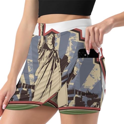 Jupe de tennis avec short intégré Liberté Femme pour course et sport