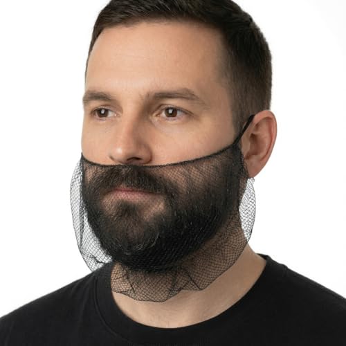 ZefeqCo 150Pcs Disposable Nylon Beard Nets - Breathable & Durable - 19 - Black - Food Service Cooking Cleaning