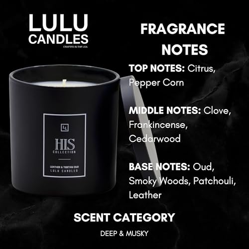 Lulu-Candles-Leather-Tibetan-Oud-His-Collection-Luxury-Scented-Soy-Jar-Candle-Hand-Poured-in-The-USA-Highly-Scented-Long-Lasting-9-Oz Lulu Candles Leather Tibetan Oud His Collection Luxury Scented Soy Jar Candle Hand Poured in The USA Highly Scented Long Lasting 9 Oz