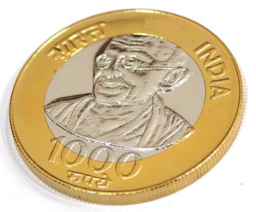 Image of 1000 Rupees, India Fantasy Rare Bi-Metallic Coin (Mahatma Gandhi TY-2)
