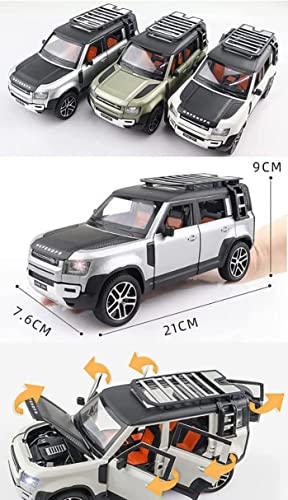 Image of Invite Enterprise Land Rover Defender 110 1:24 Diecast Scale Model Metal Pull Back Toy Car For Kids With Openable Doors & Light, Music Toy Vehicle For Kids?Colors As Per Stock?