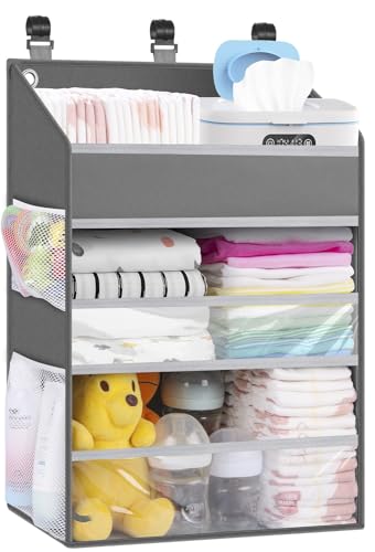 Hanging-Diaper-Caddy-Organizer-Crib-OrganizerSpacious-Baby-GirlBoy-Diaper-Organizer-for-Changing-Table-PlaypenWall-Hold-90-Diaper-Grey