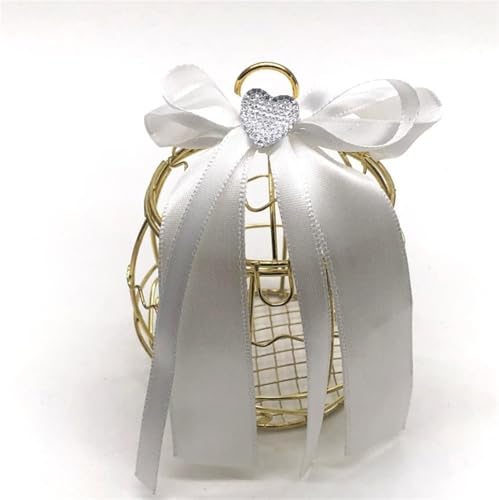 Mini cage à oiseaux rétro dorée pour décoration de table de mariage chic - 8
