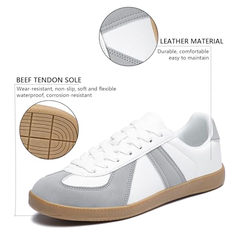 Leather Sneakers for Men, Lace-Up Low Top Sneakers for Men Fashion Loafer Zapatos para Hombre,Lace Up Comfortable Walking Shoes3