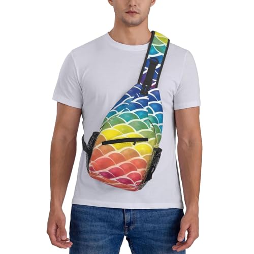 Mochila bandolera con estampado Rainbow Fish Scale miniatura 7