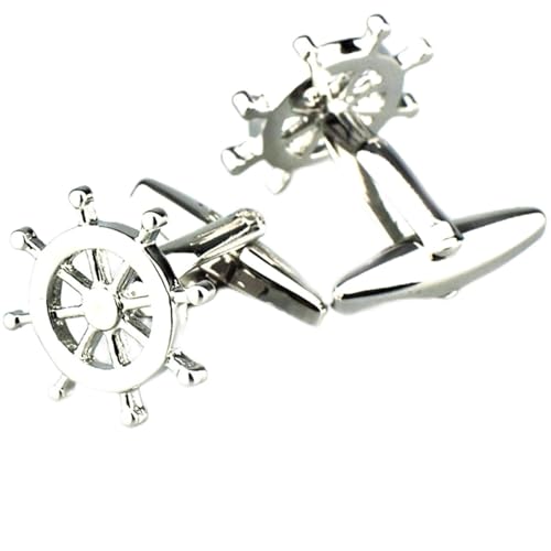 Mancuernillas Plateadas Rudder para Hombre