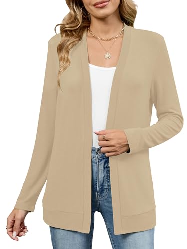 Image of Heymoments Lightweight Open Front Cardigan Sweater for Women Long Sleeve Causal Bolero Button Down Soft Outwear Tops