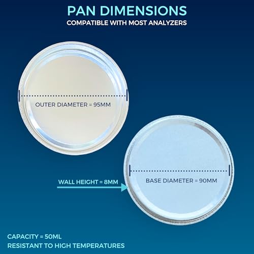 aluminum sample pans for moisture analyzer 50 pack 90mm round lab trays disposable weighing dishes foil pan weight scale tray laboratory balance dish plate moisture tester supplies - pure ponta