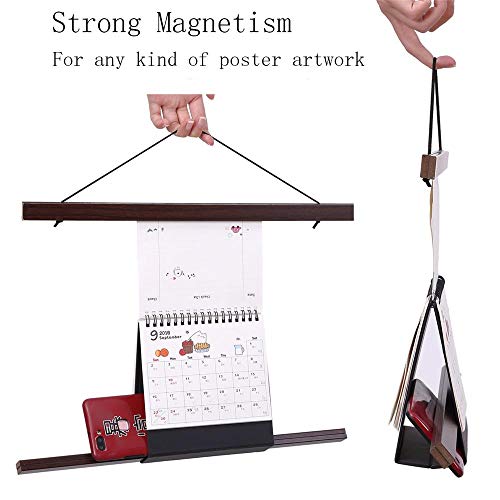 Image of 25x16 25x35 25x38 Poster Frame, Magnetic Light Wood Wooden Frame Hanger for Photo Picutre Canvas Artwork Art Print Wall Hanging (1 Pack, 25 inch, Walnut)