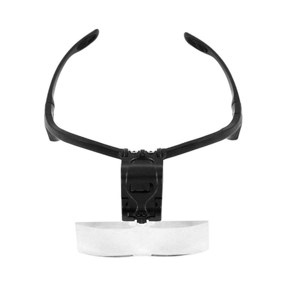Lupy nagłowne, zestaw głośnomówiący, z lampą LED 5 zestawów soczewek HD 1X 1,5X 2X 2,5X 3,5X okulary do czytania, do gazet Soldeneedlework naprawa konserwacja biżuteria lupa Lucky Star