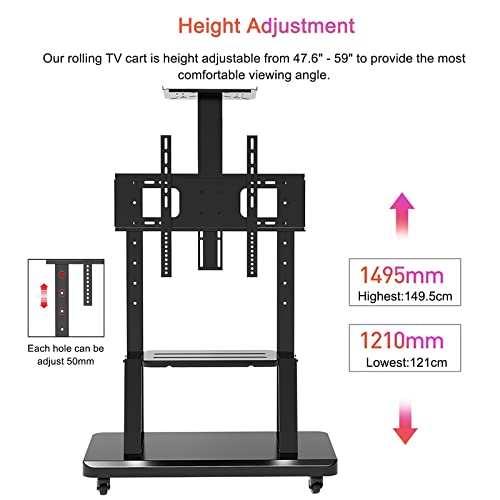 Soporte para TV con ruedas robusto para pantallas de 40 a 75 pulgadas miniatura 3