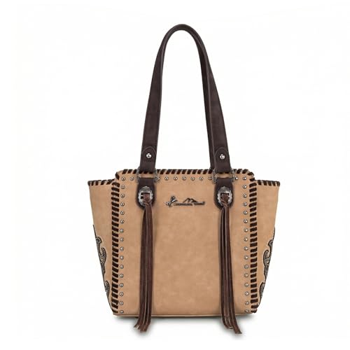 Bolso tote western para mujer de cuero PU con borlas miniatura 1